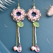 PandaHall Selected Idea on Pink Glass and Seed Beaded Earrings