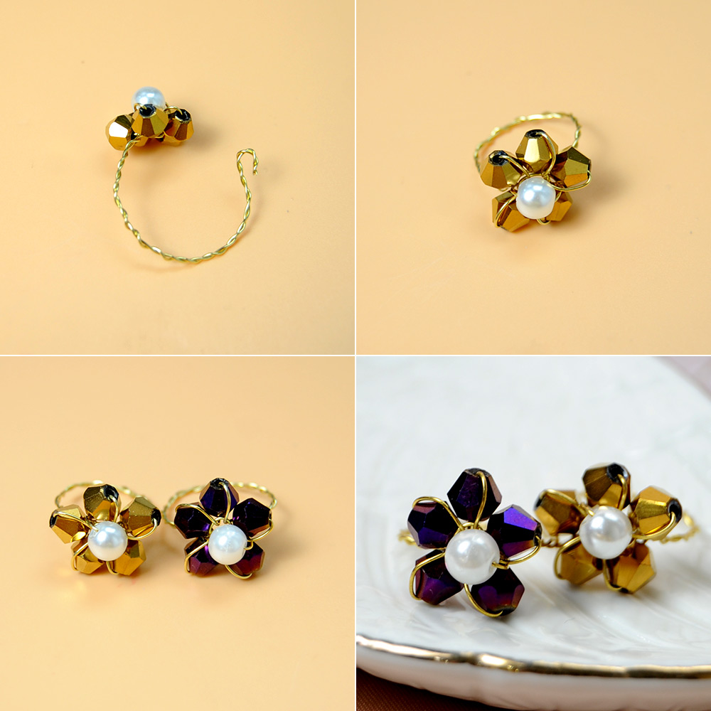 PandaHall Selected руководство по гальваническому кольцу из хрустальных бусин-4