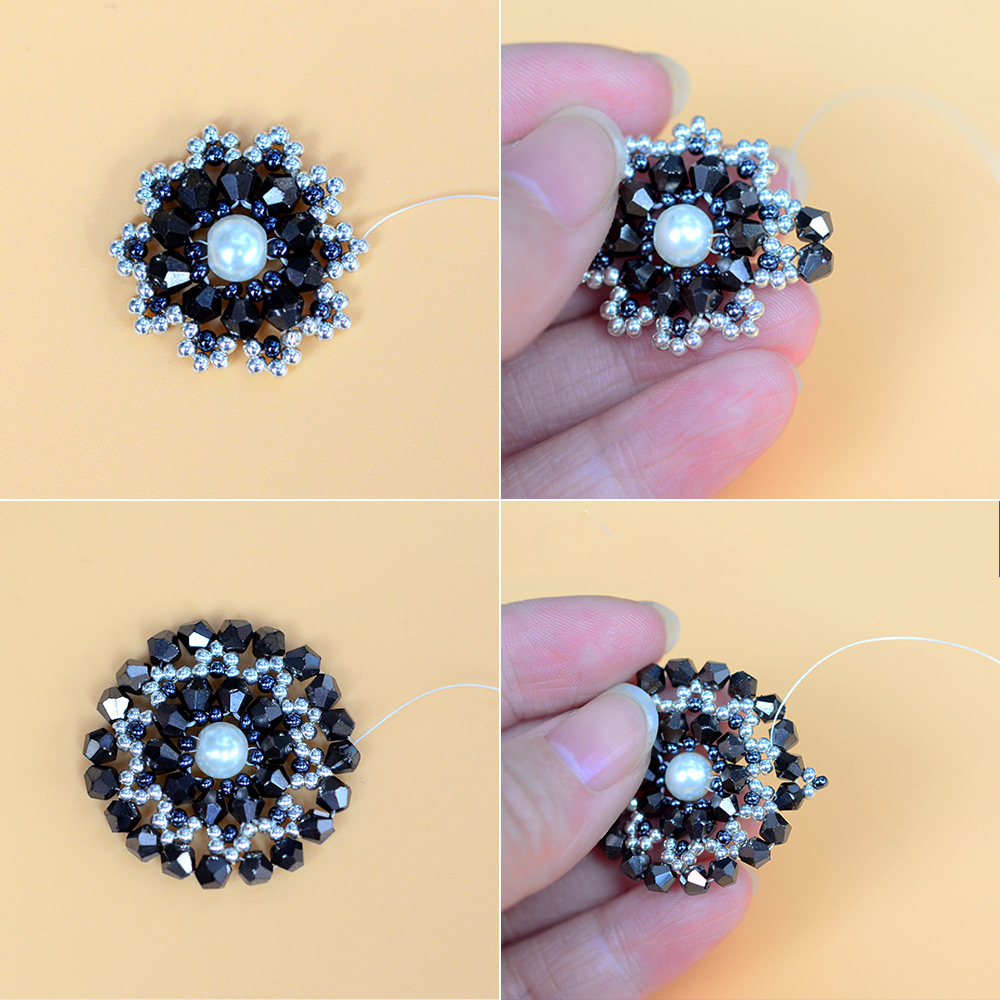 PandaHall Selected мастер-класс по изготовлению плоских круглых серег из бисера.-4