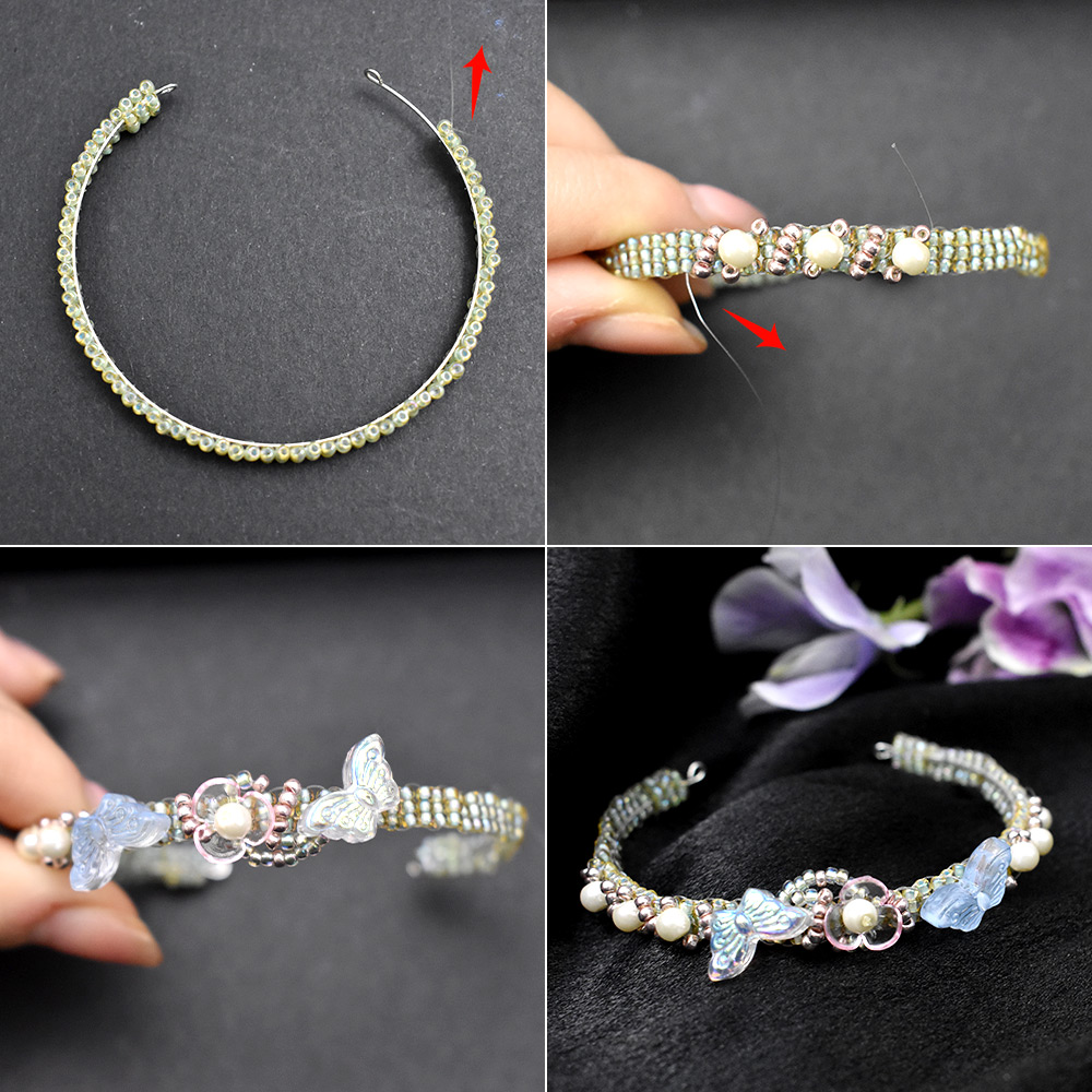 Браслет-бабочка из бисера