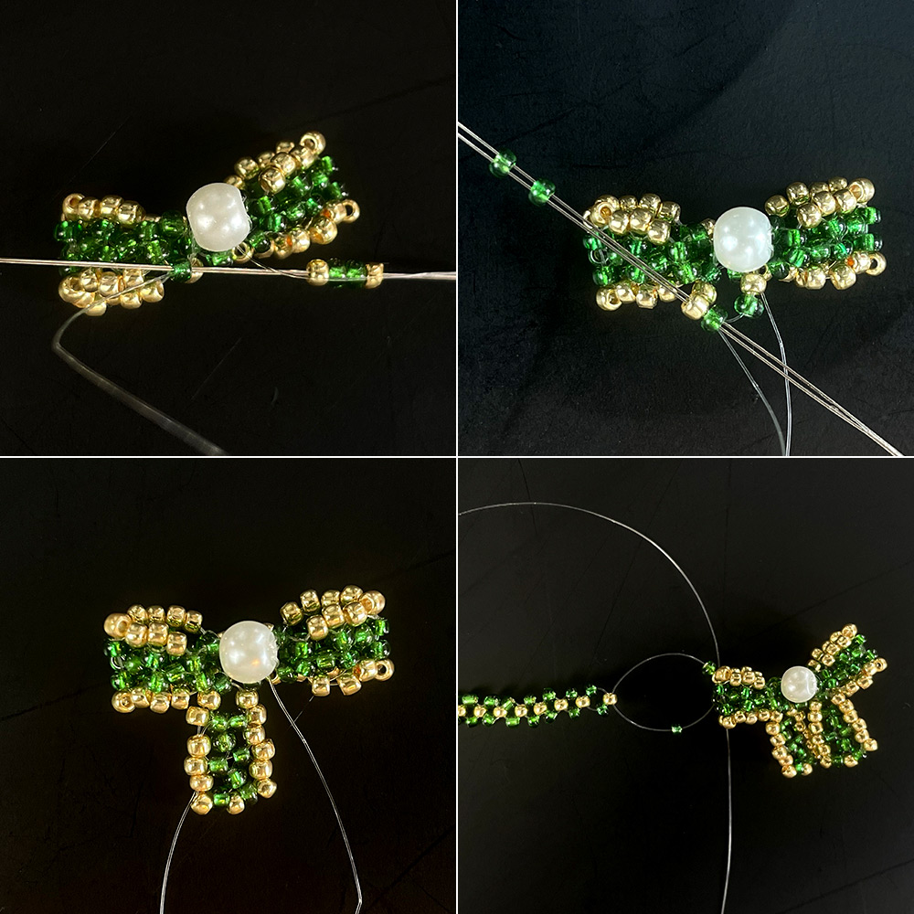 PandaHall Selected мастер-класс по изготовлению колье с бантом из бисера-5