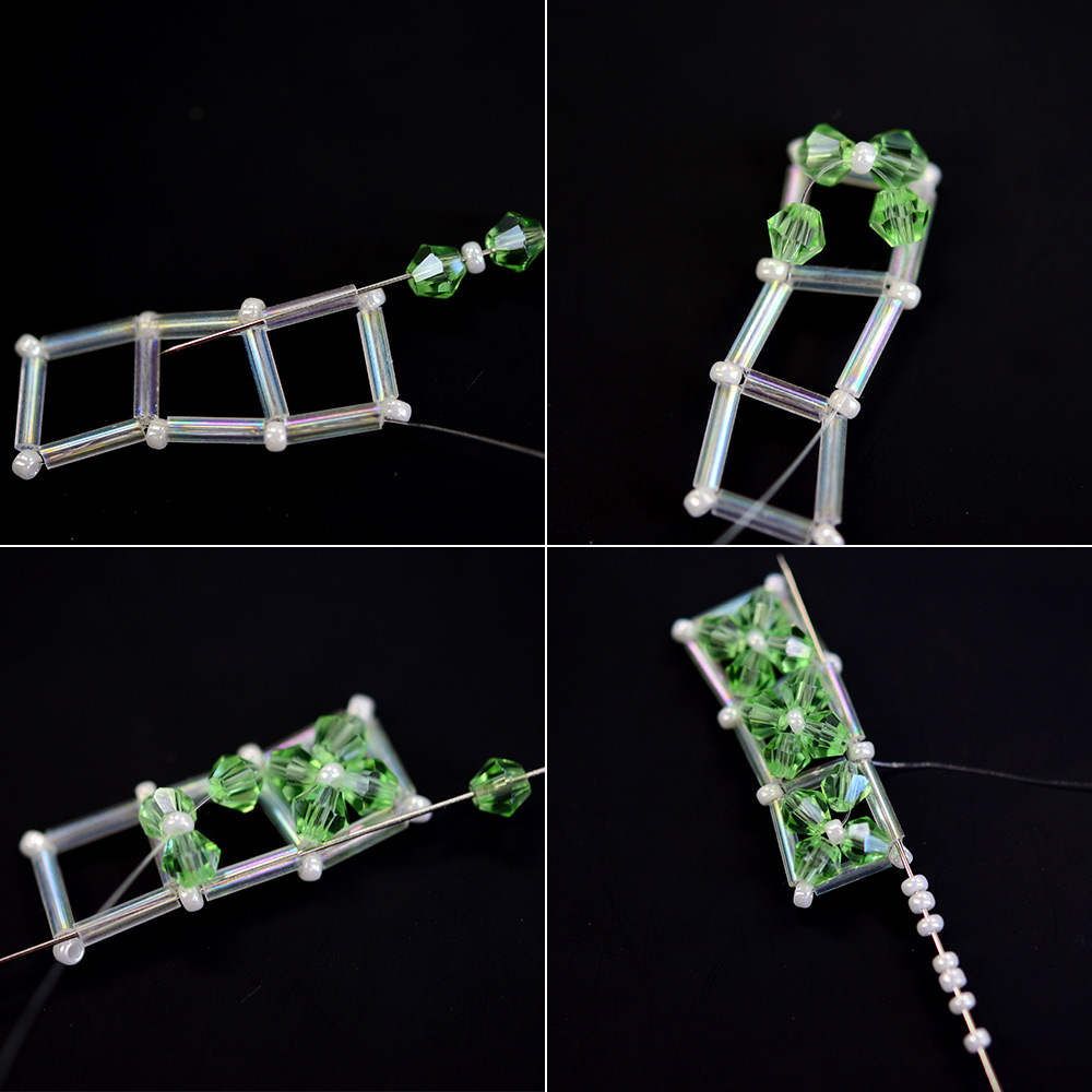 PandaHall Selected мастер-класс по изготовлению биконусного браслета из бисера.-4