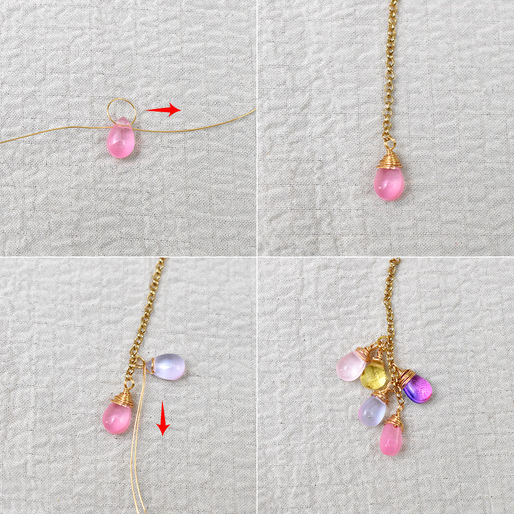 Ожерелье из проволоки в виде капли-3