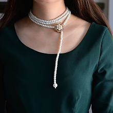 Three-Strand Pearl Bead Necklace