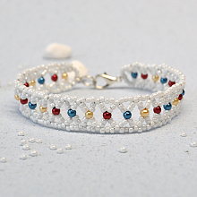 White Seed Beads Bracelet