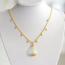 Simple Glass Drop Pendant Necklace