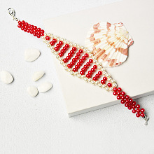 PandaHall Christmas Pearl Beads Stitch Bracelet