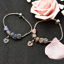 Rhinestone European Beads Couple Bracelets