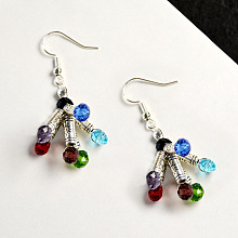 Tibetan Style Earrings with Glass Beads