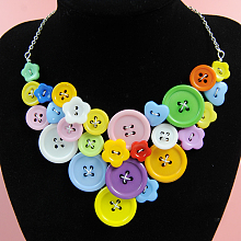 Colorful Buttons Necklace