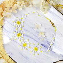 Flower Shape Beaded Necklace