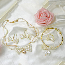 Bow Shape Pearl Jewelry Set