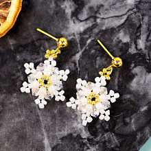 Beaded Snowflake Earrings