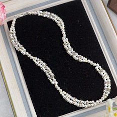 Ожерелье-разделитель для мостика с жемчугом и стразами