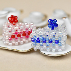 Cute Cake Shaped Ornaments with Seed Beads