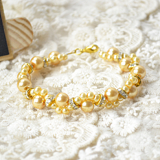 Yellow Pearl Beads Bracelet