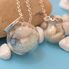 Crystal Glass Ball Pendant Necklace