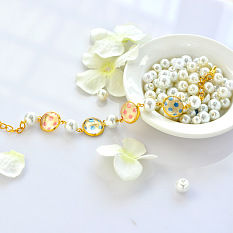 Bracelet chaîne dorée avec cabochons et perles