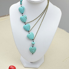 DIY Turquoise Beaded Chain Necklace