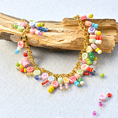 Alphabet Letter Beads Chain Bracelet