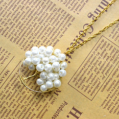 White Pearl Life of Tree Pendant Necklace