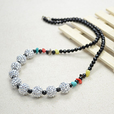 Simple Black and White Beaded Necklace