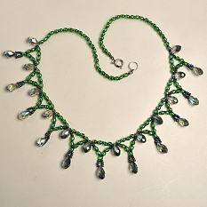 Green Drop Beading Necklace