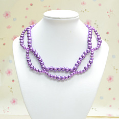 Simple Purple Pearl Bead Necklace