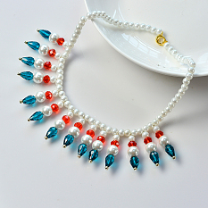 Fashionable Drop Glass Beads Necklace