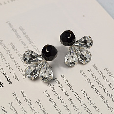 Black and White Glass Beaded Earrings