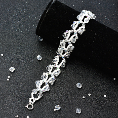 Bracelet de perles de verre bling avec perles de rocaille