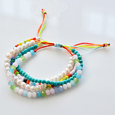 Multi Strand Colored Bead Bracelets