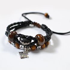 Black Cord Braided Bracelet for Boyfriend