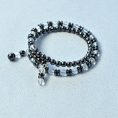 Cool Hematite and Glass Beads Bracelet