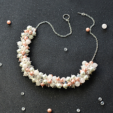 Bead Cluster Necklace for Wedding