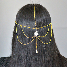Accessori per capelli alla moda con catena dorata