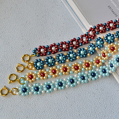 Pearl Bead Flower Bracelets