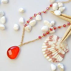 Red Crystal Pendant Necklace