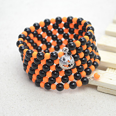 Schwarzes und orangefarbenes Armband für Halloween