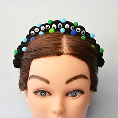 Pom Pom Balls Hair Band with Wiggle Googly Eyes