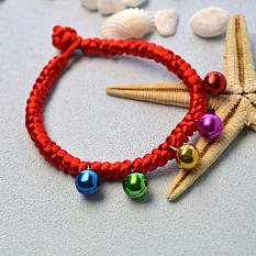 Nylon Threads Braided Bracelet with Bell Charms