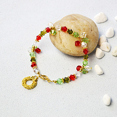Colorful Glass Beads Bracelet with Charms