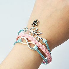 Faux Suede Bracelet with Alloy Links