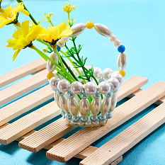 Mini beaded basket decoration