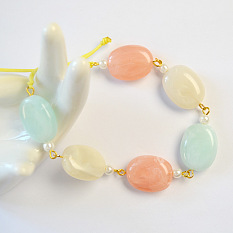 Acrylic Beads Bracelet with Pearls