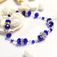 Blue Glass Beads Bracelet
