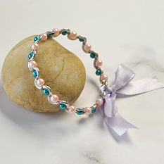 Glass Pearl Bracelet with Bow-knot