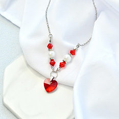 Christmas Red Heart Necklace