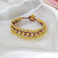 Bracelet vintage en perles de rocaille et de verre