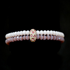 Bracelet de perles double couleur